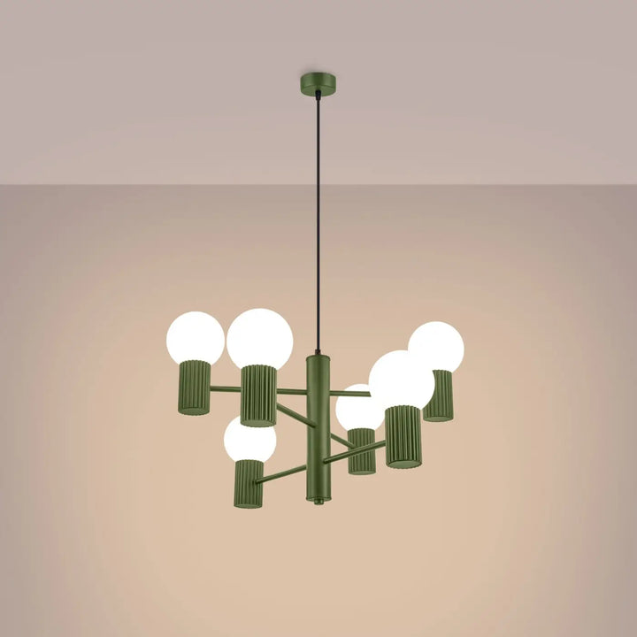 Lustre vert olive allumé