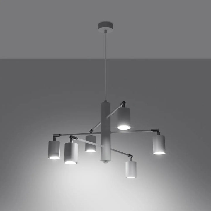 Lustre blanc allumé