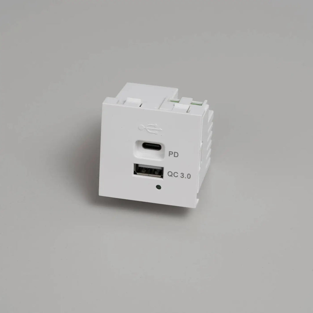 Module USB A + C blanc Buster + Punch #couleur_blanc