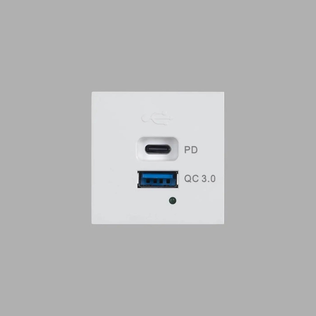 Module USB A + C blanc Buster + Punch #couleur_blanc