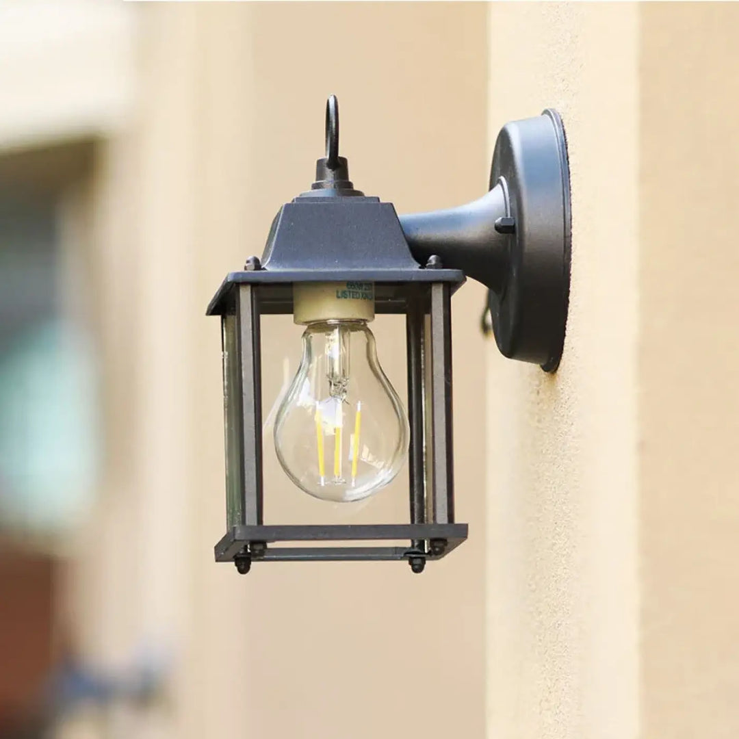 Petit Luminaire Extérieur À Ampoule E27 Noir Pour Façade
