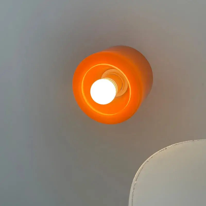 Petite Applique Murale Orange Circulaire En Verre Moderne