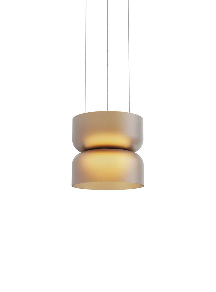 Suspension Totem Mini Pablo Designs en verre soufflé ambré, éclairage haut et bas