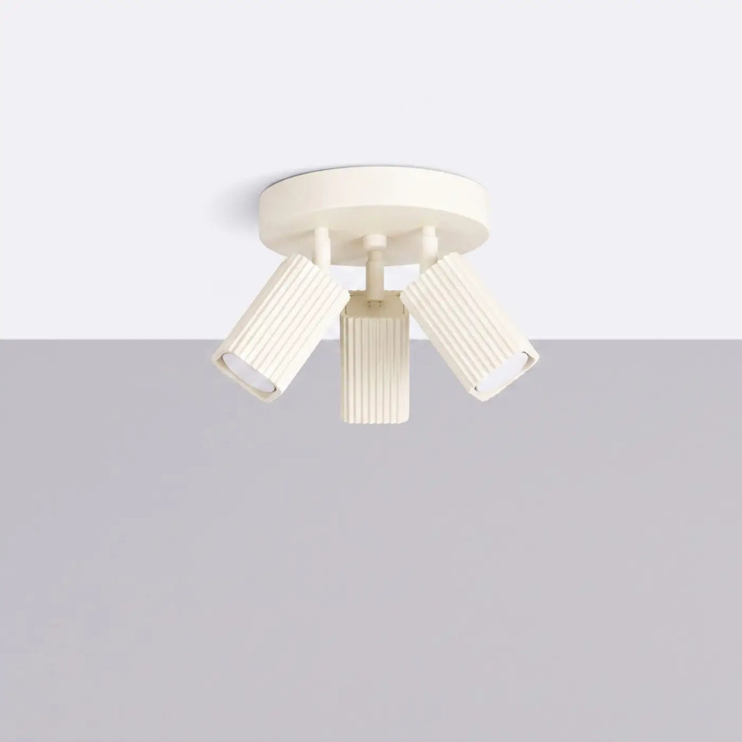 Plafonnier Rayo beige à 3 spots orientables, éteint