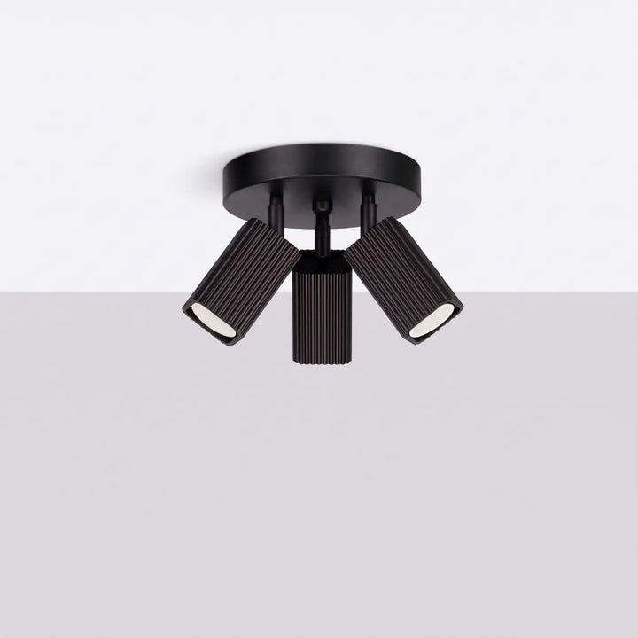 Plafonnier Rayo noir à 3 spots orientables, éteint