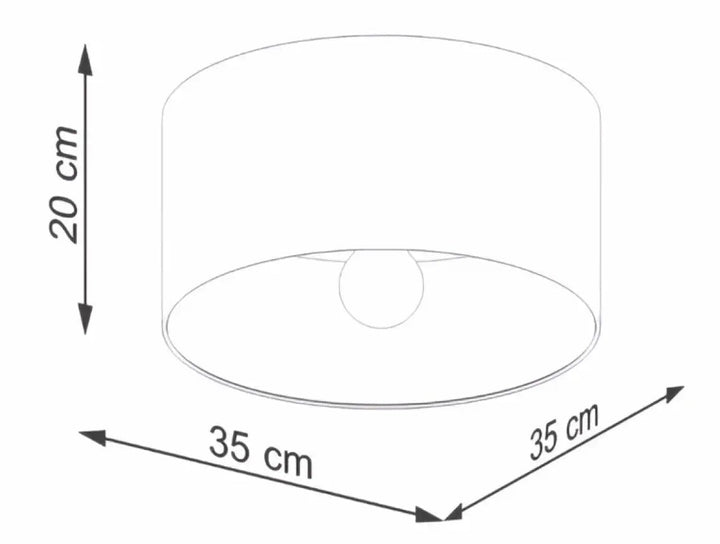 Abat-jour cylindrique blanc luminaire plafonnier teleesto de 35 cm avec lumière dorée ampoule e27 pour intérieur moderne
