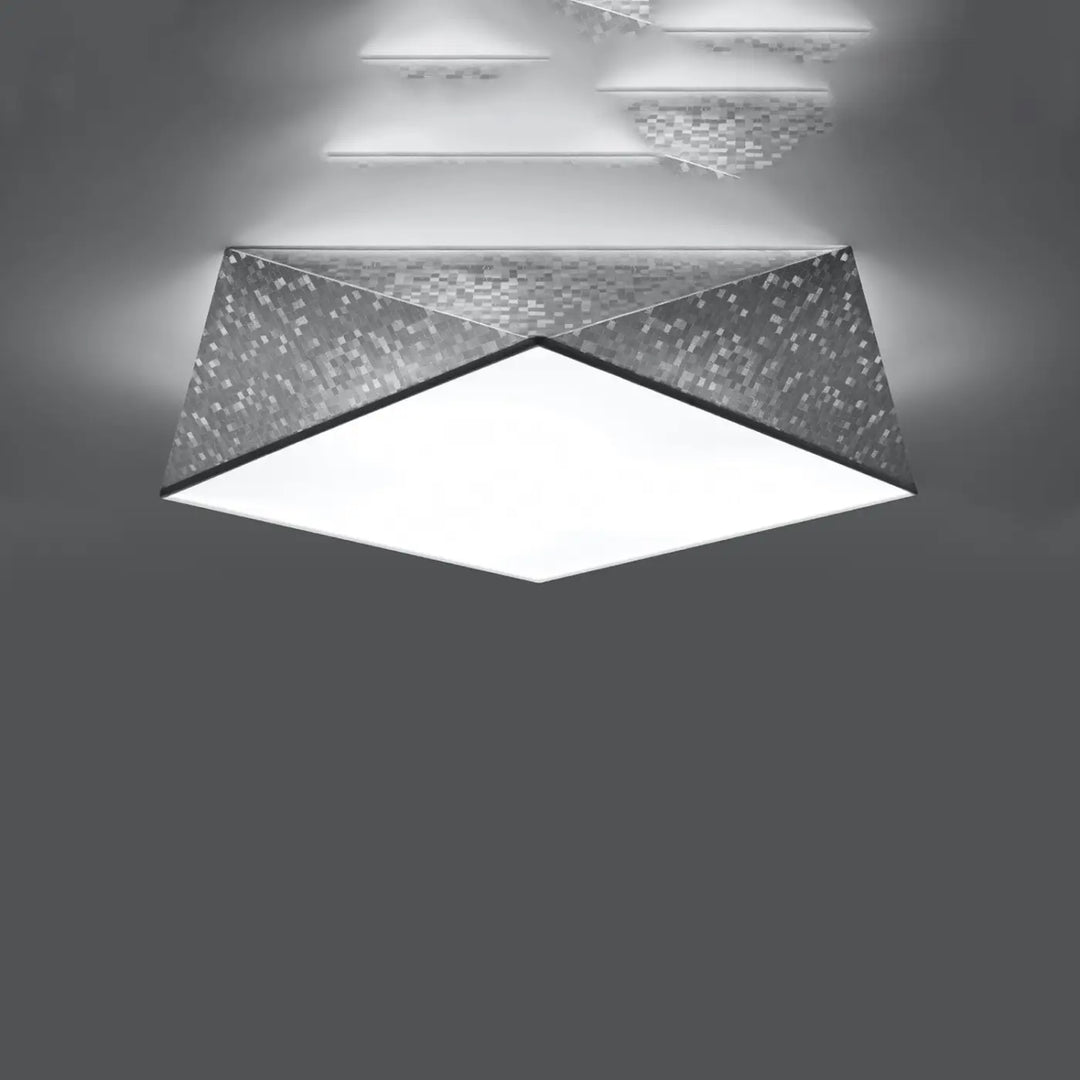 Luminaire plafonnier argent allumé