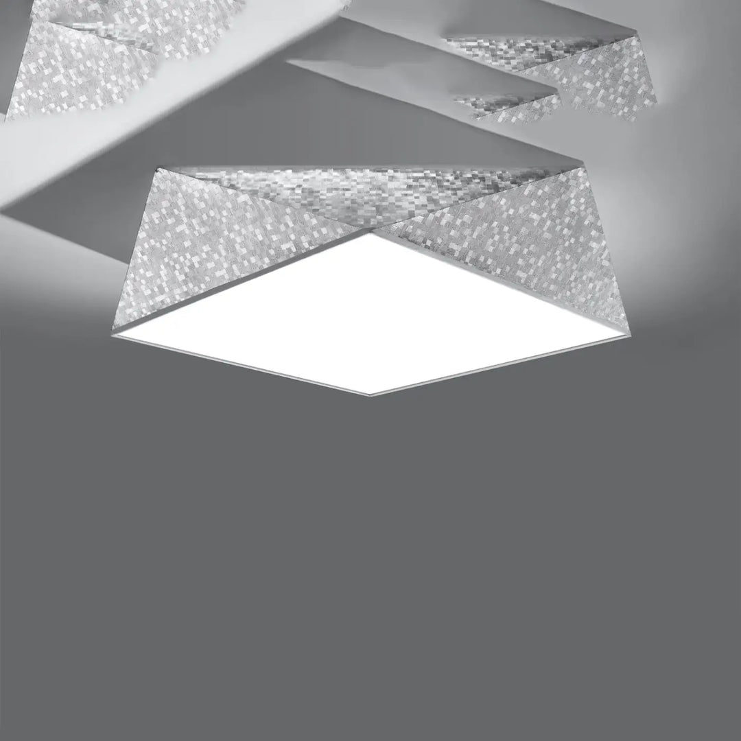 Luminaire plafonnier argent éteint