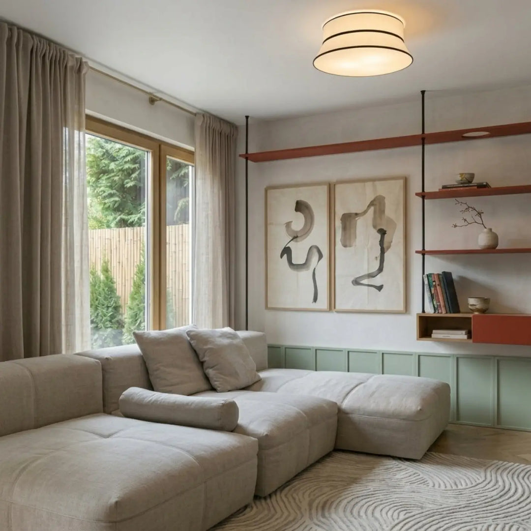 Plafonnier TOP blanc dans un intérieur contemporain