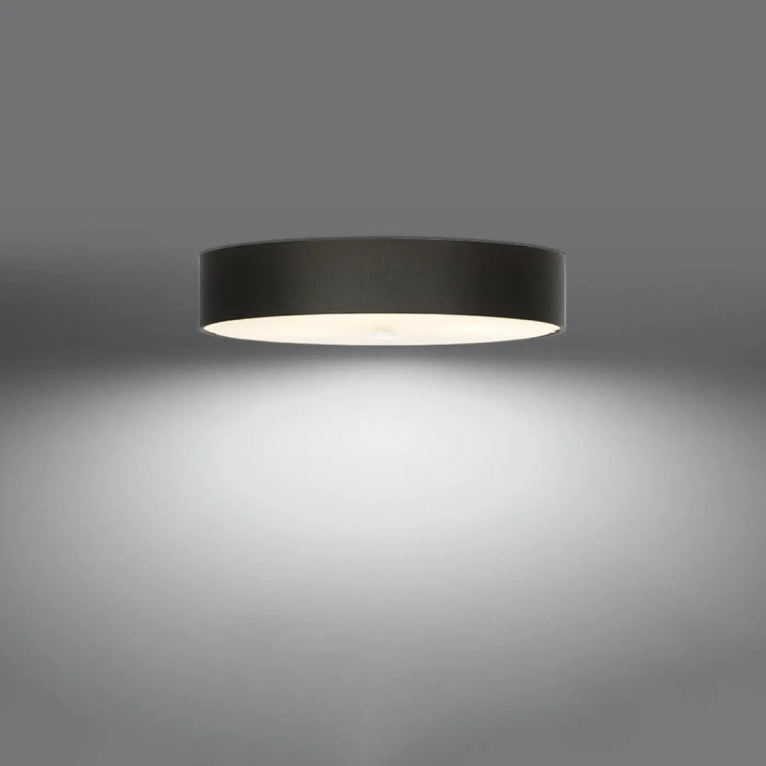 Luminaire plafonnier noir allumé