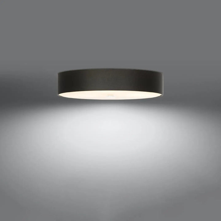 Luminaire plafonnier noir allumé