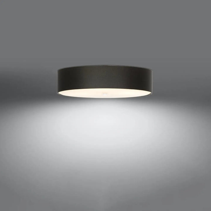 Luminaire plafonnier noir allumé