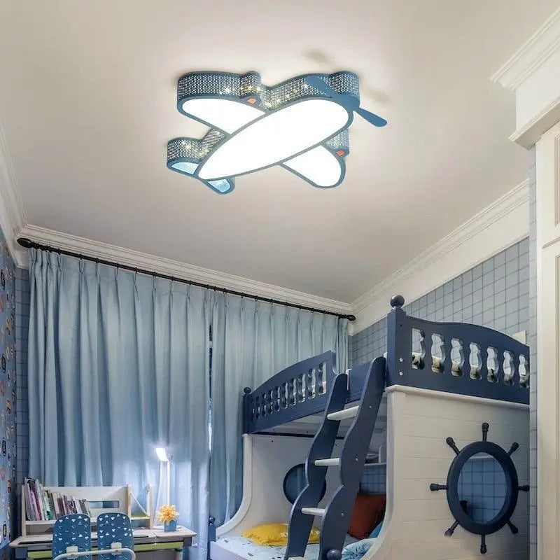Plafonnier Avion Bleu pour Chambre d’Enfant