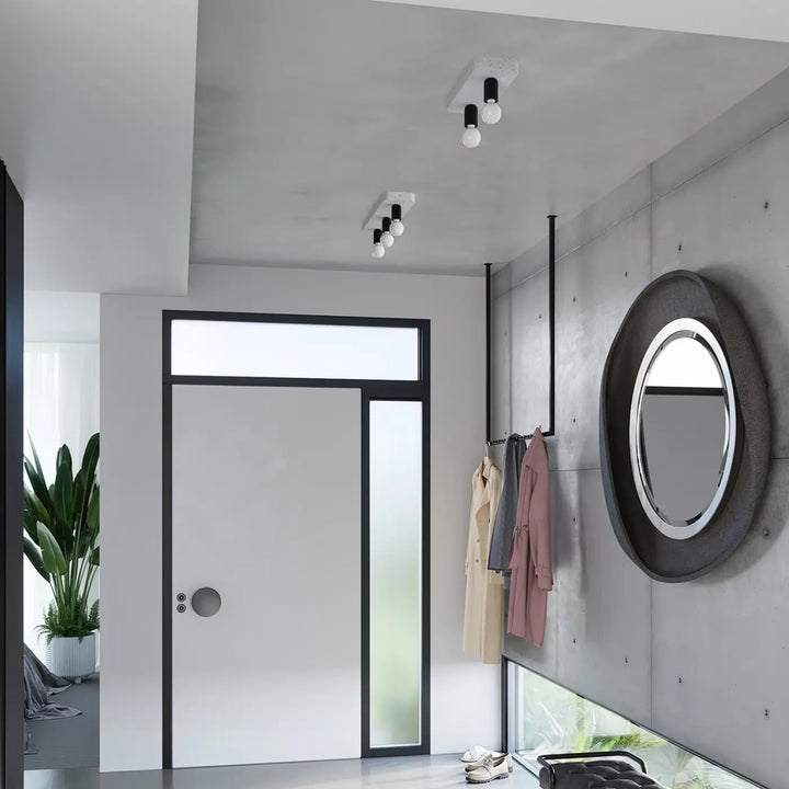 Plafonnier gris dans un intérieur contemporain