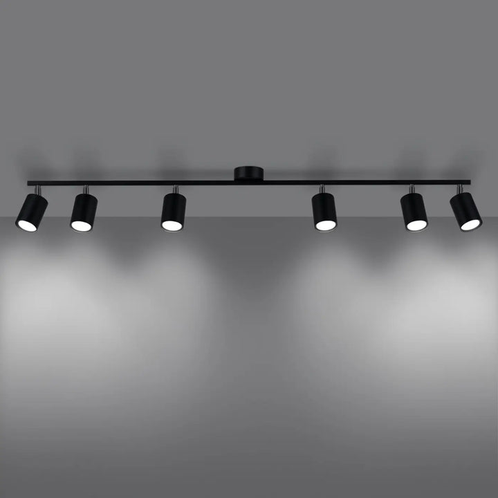 Luminaire plafonnier noir allumé