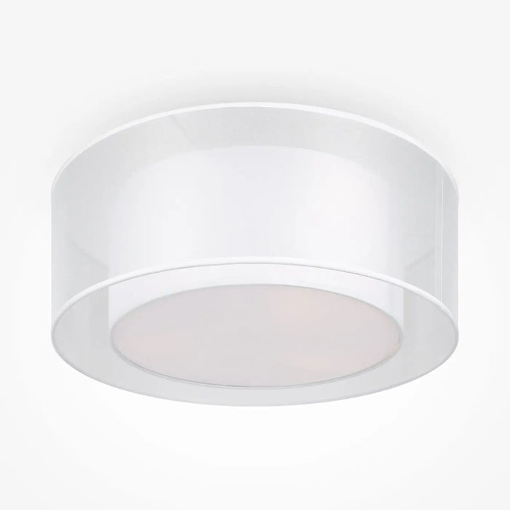 Abajour cylindrique blanc en verre dépoli pour plafonnier bergamo, idéal pour salle à manger moderne