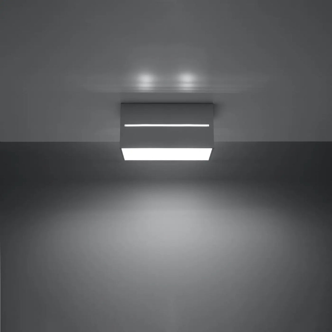 Luminaire plafonnier gris allumé