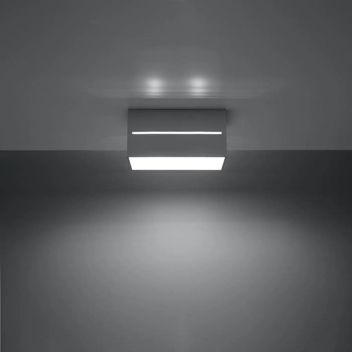 Luminaire plafonnier gris allumé