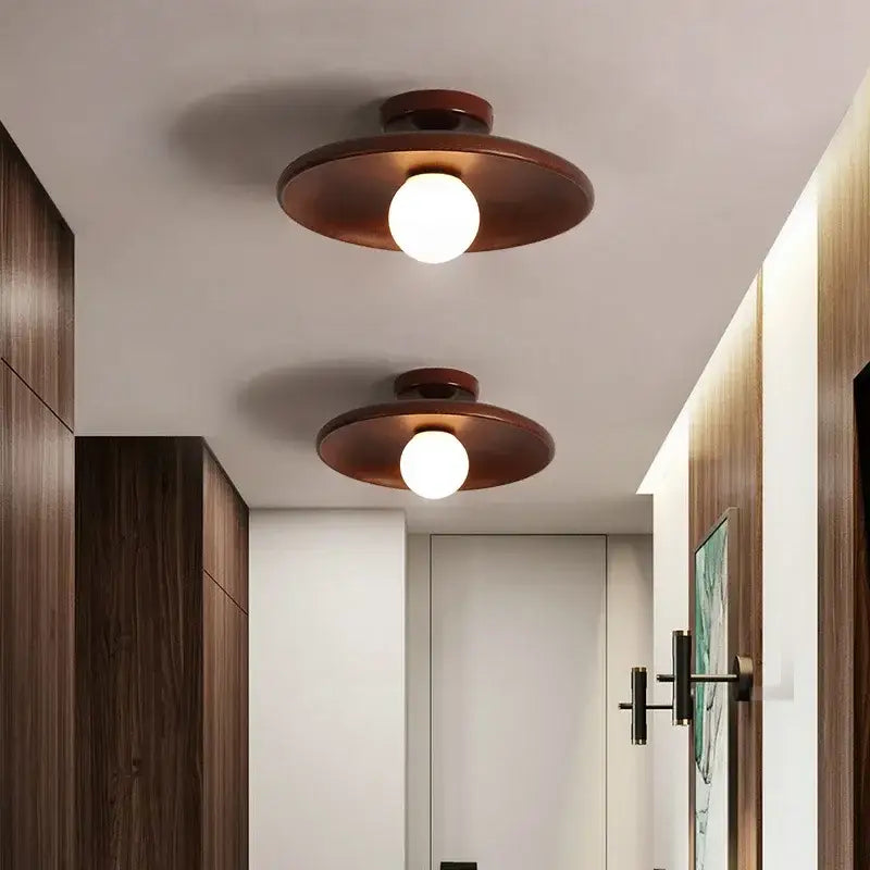 Nordic Ceiling Lamp Wooden Round Ceiling Light For Cloakroom Bedroom Study Room Child Corridor Home Indoor High quality