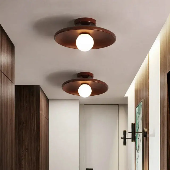 Nordic Ceiling Lamp Wooden Round Ceiling Light For Cloakroom Bedroom Study Room Child Corridor Home Indoor High quality
