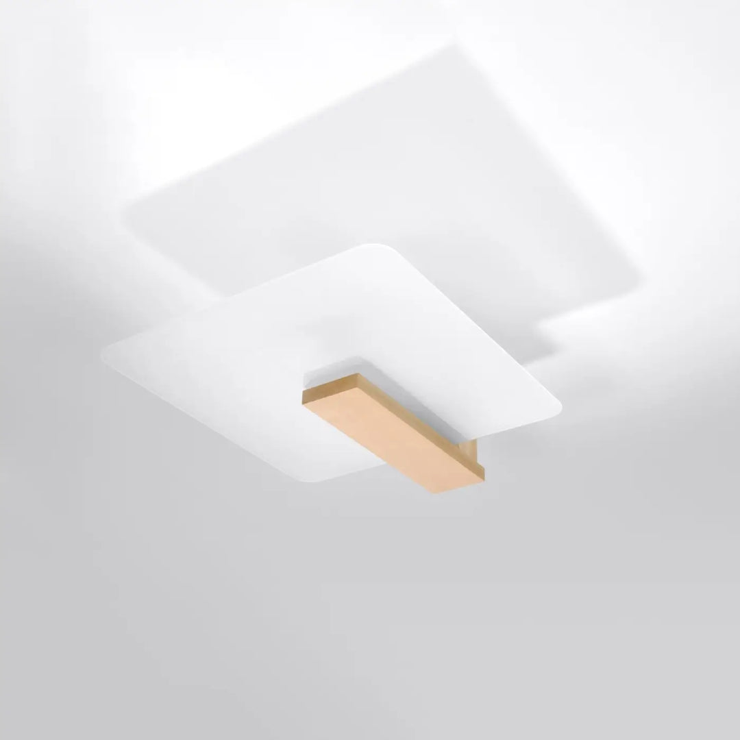 Luminaire plafonnier bois naturel éteint
