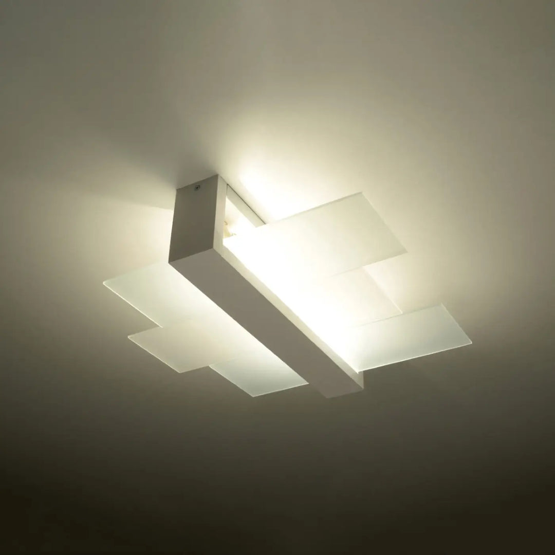 Luminaire plafonnier blanc allumé