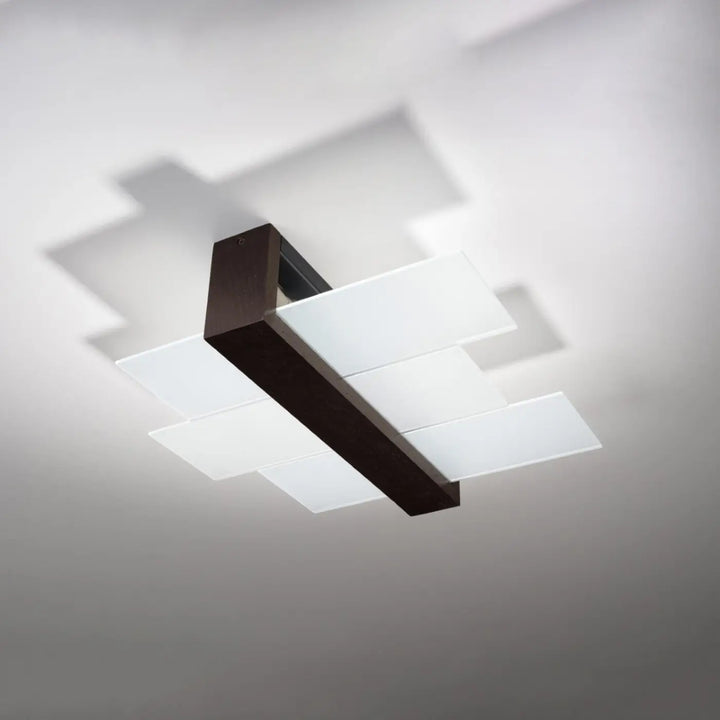Luminaire plafonnier wengé éteint