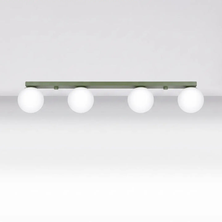 Luminaire Plafonnier vert olive éteinte, vue rapprochée
