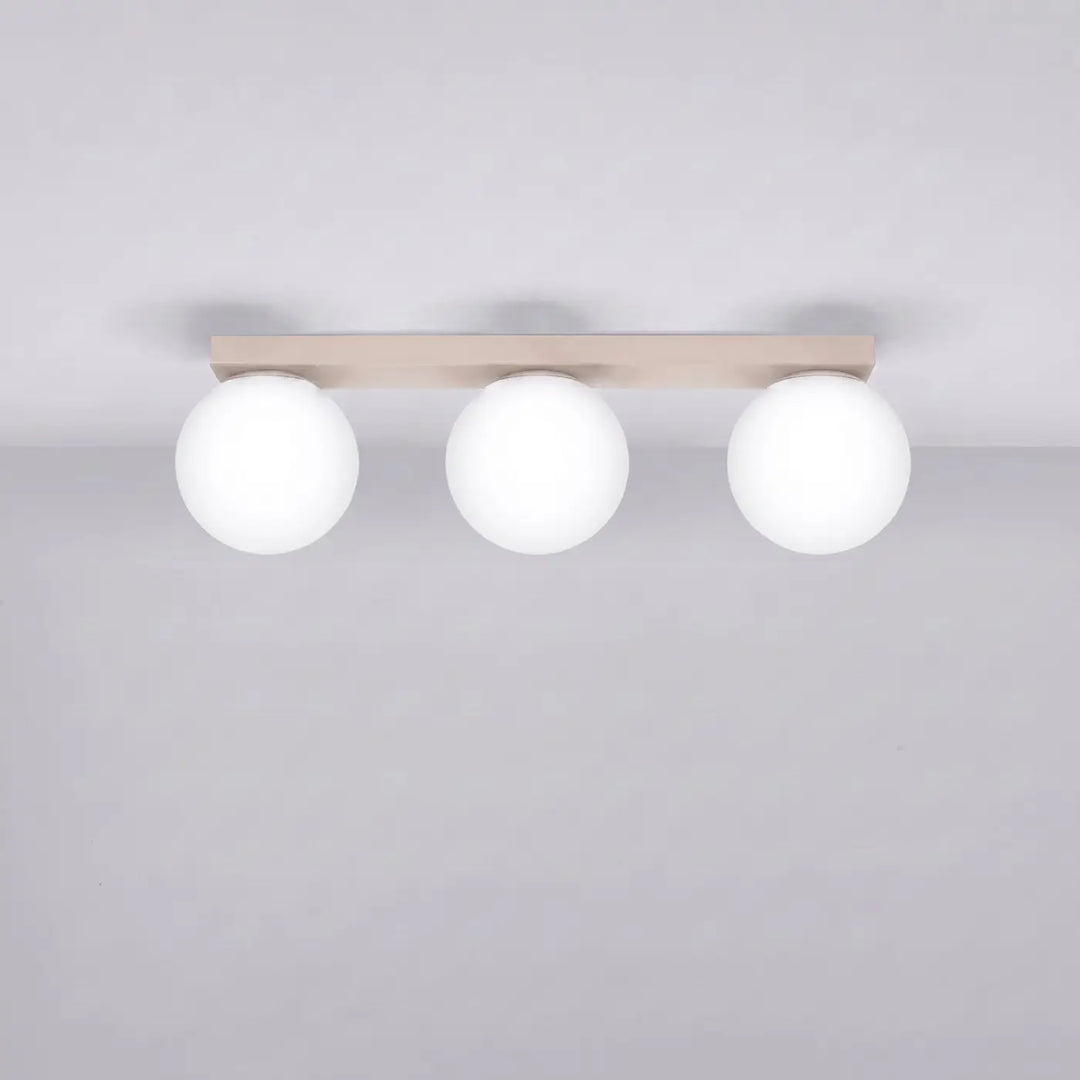 Luminaire Plafonnier taupe éteinte, vue rapprochée