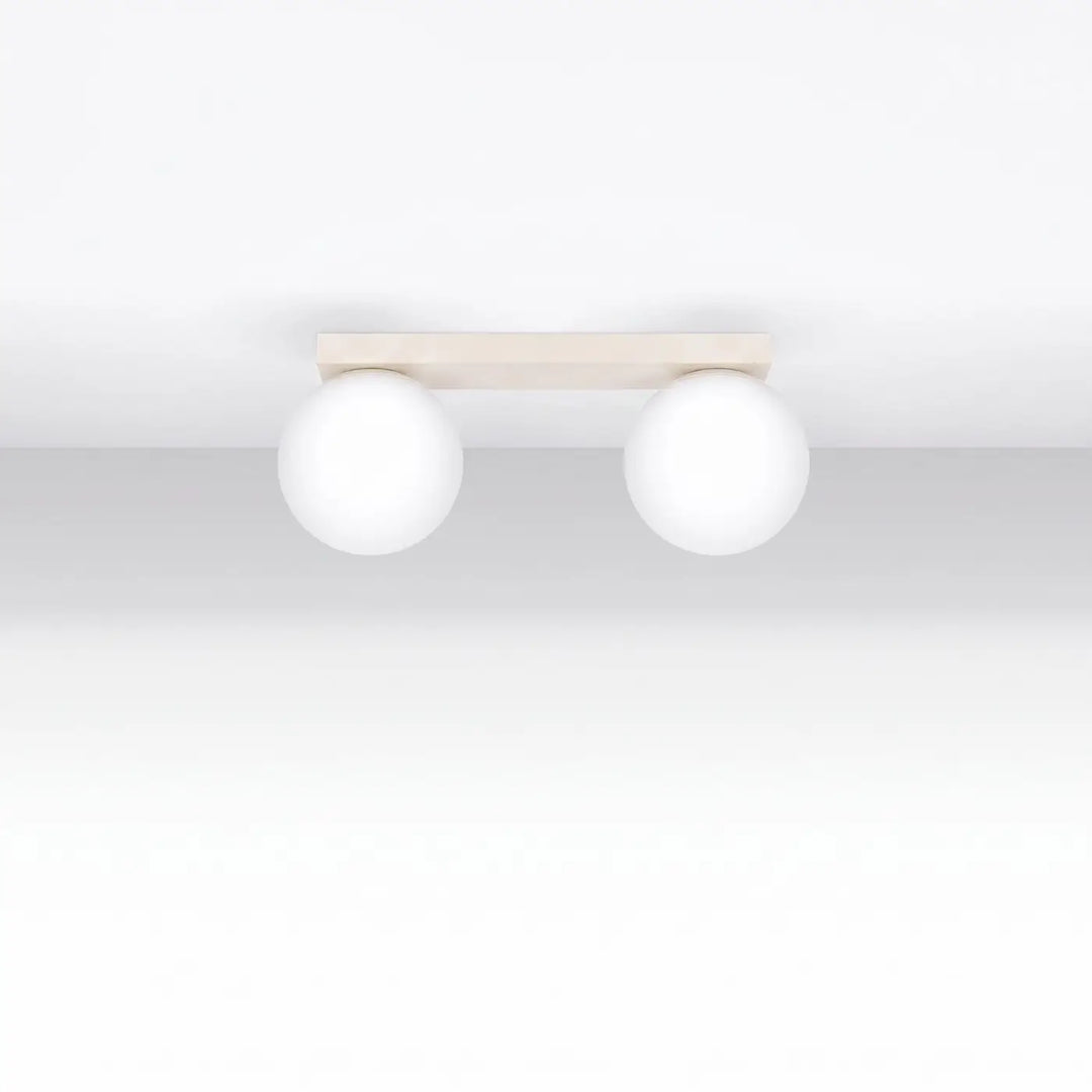 Luminaire Plafonnier beige éteinte, vue rapprochée