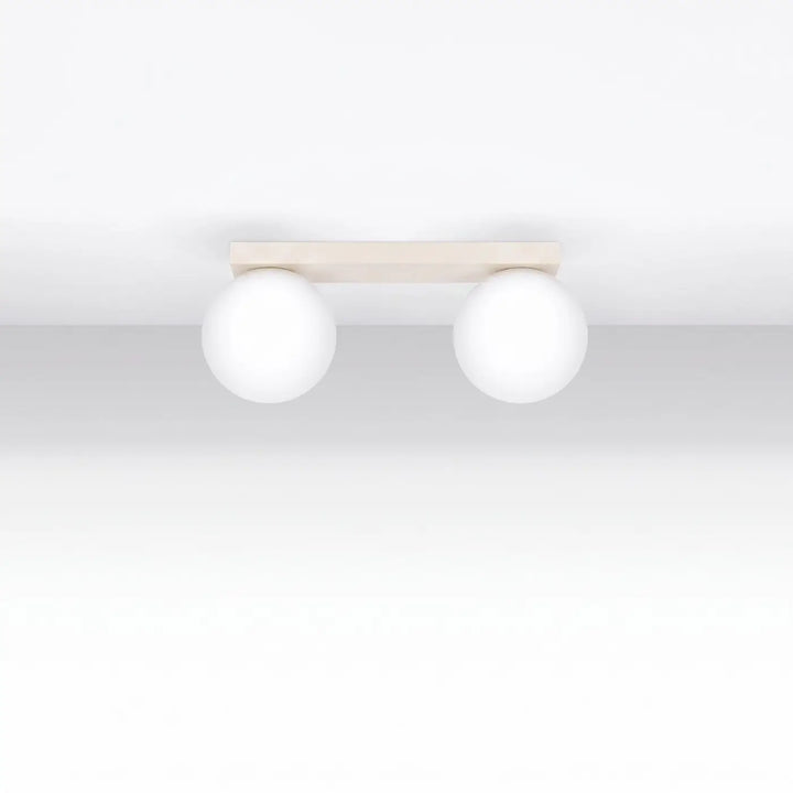Luminaire Plafonnier beige éteinte, vue rapprochée