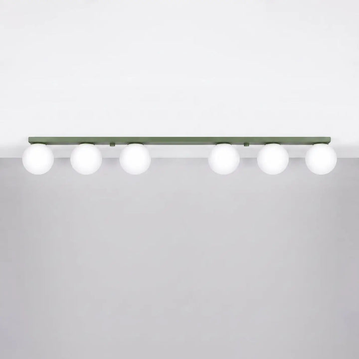 Luminaire Plafonnier vert olive éteinte, vue rapprochée
