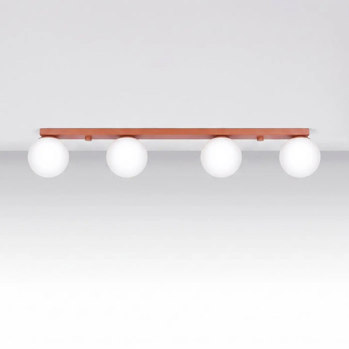Luminaire Plafonnier ocre rouge éteinte, vue rapprochée