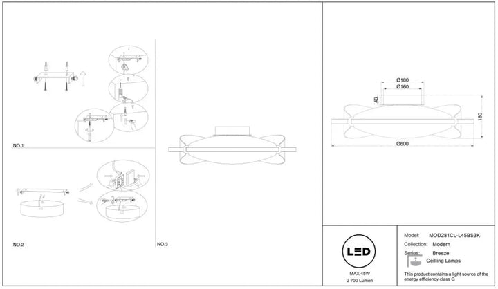 Luminaire plafonnier breeze avec design ovale moderne en acrylique texturé pour salle à manger avec éclairage led