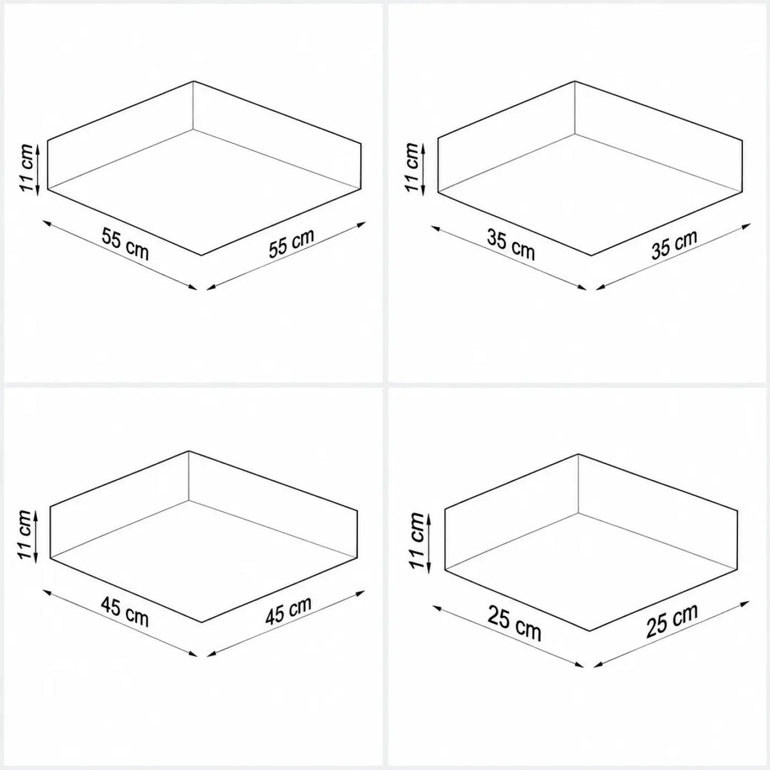 Luminaire plafonnier jours horus avec plafonnier carré en lumière douce et onze centimètres d’épaisseur, disponible en 4 dimensions rectangulaires