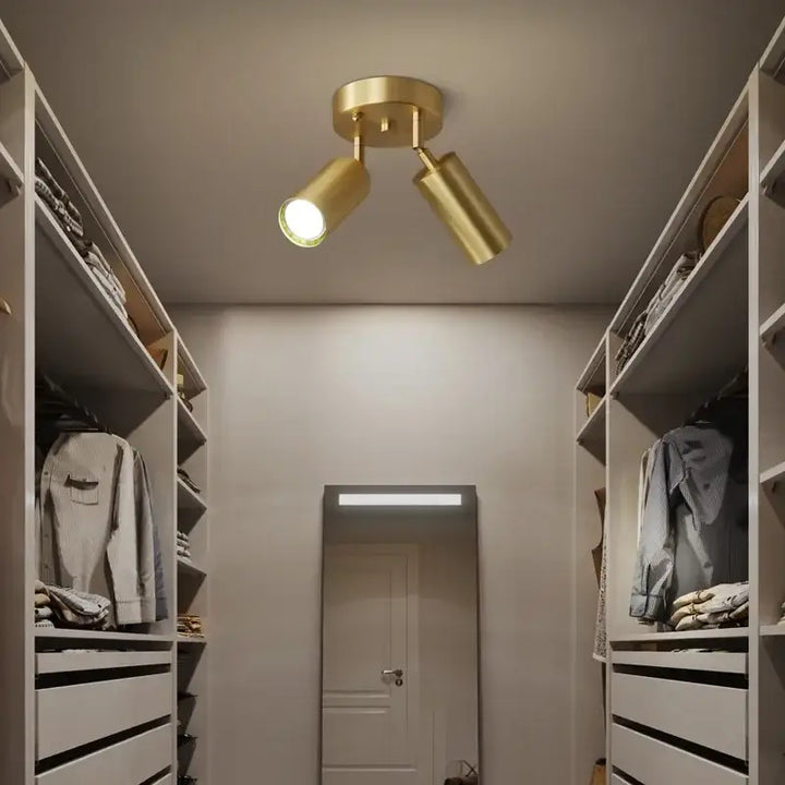 Postmodern Style Ceiling Lamp Spotlight Down Light Iron Gold 2/3/4Heads Aisle Corridor Store Lighting Adjustable