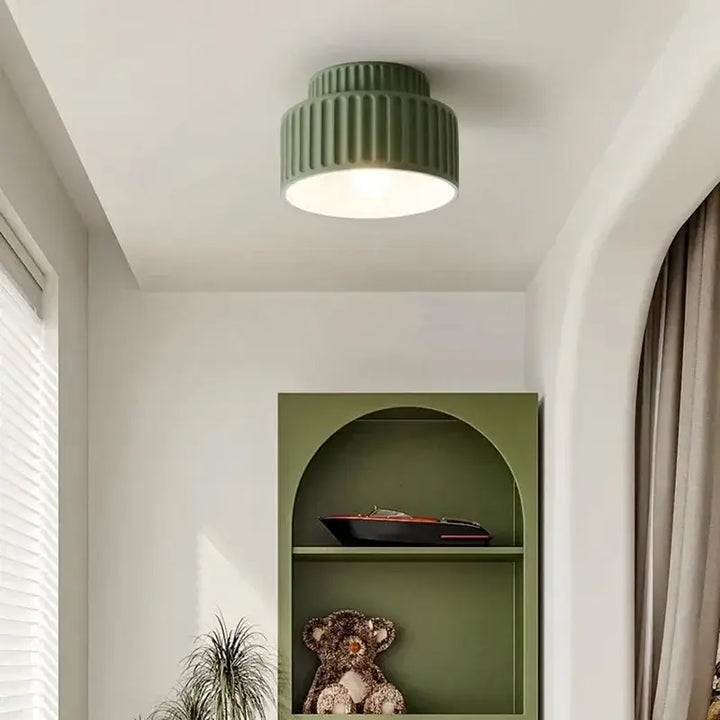 Plafonnier Contemporain Couleur Beige Blanc Vert Élégant