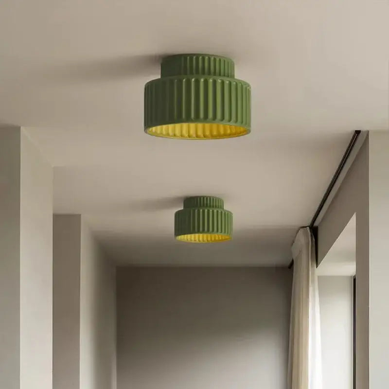 Plafonnier Contemporain Couleur Beige Blanc Vert Élégant