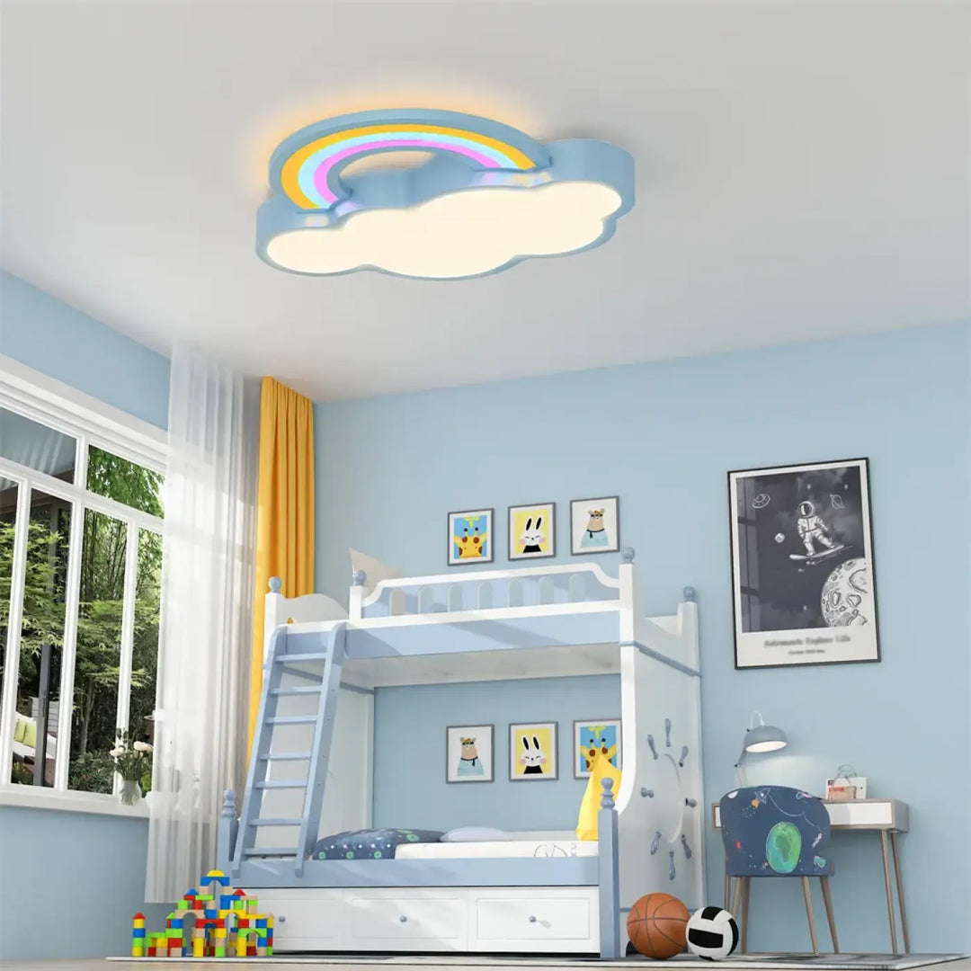 Lustre Ventilateur Plafond Dauphins Enfant LASANYA – Ventilateur LED Avec Bluetooth, Télécommande, Bleu Moderne
