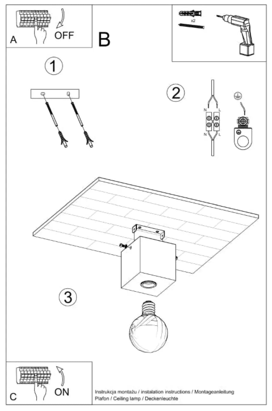 Schéma d'installation du luminaire