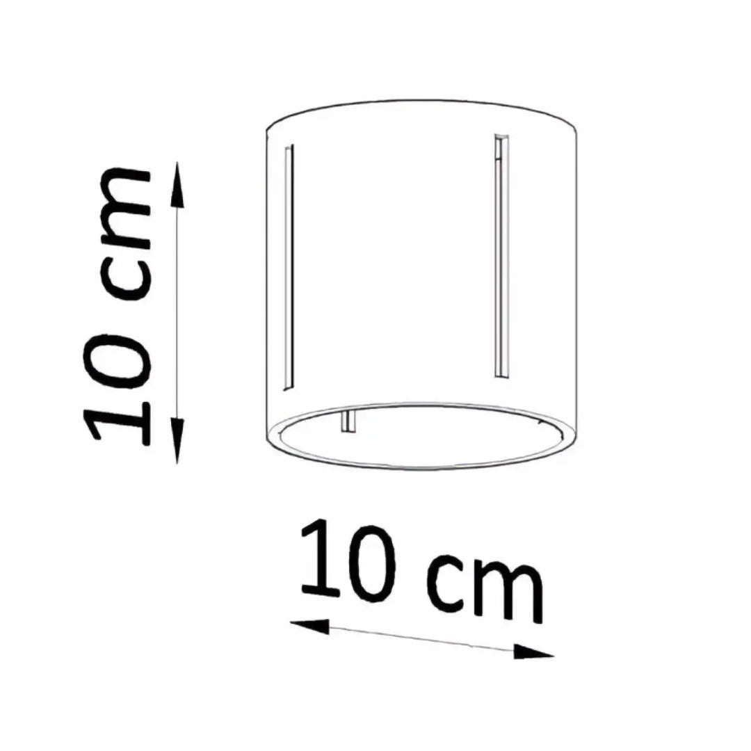 Luminaire plafonnier inez cylindre d’aluminium noir avec fentes lumineuses minimaliste diamètre 10 cm hauteur 10 cm