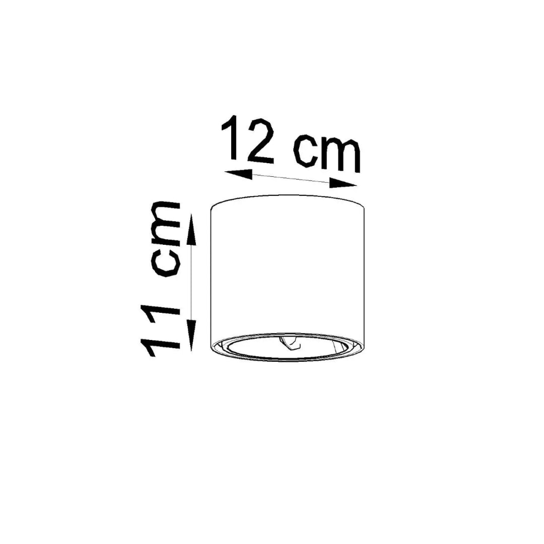 Plafonnier tiube noir minimaliste en forme cylindrique de 12 cm de diamètre et 11 cm de hauteur en ligne claire