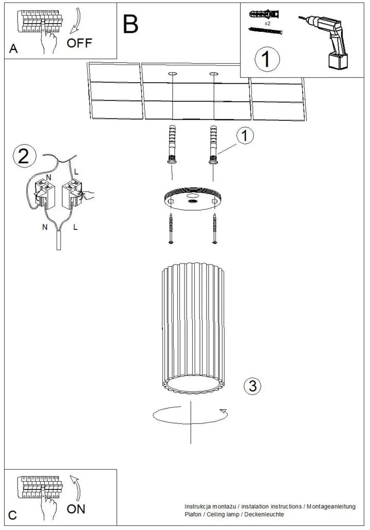 Luminaire plafonnier ivar beige avec abat-jour modernes rainurés cylindrique pour un design expressif et confort d’utilisation
