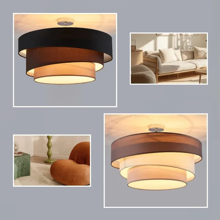 Plafonnier design circulaire moderne à lumière douce en métal