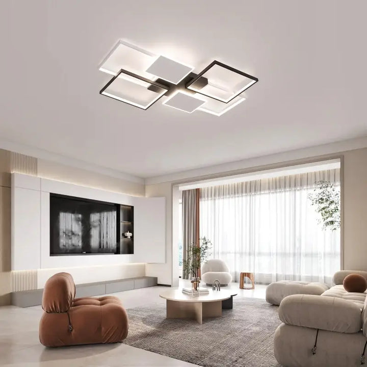 LED Ceiling Light, 72W Modern Square Dimmable Ceiling Lamp with Remote Control for Living Room Dining Room Bedroom