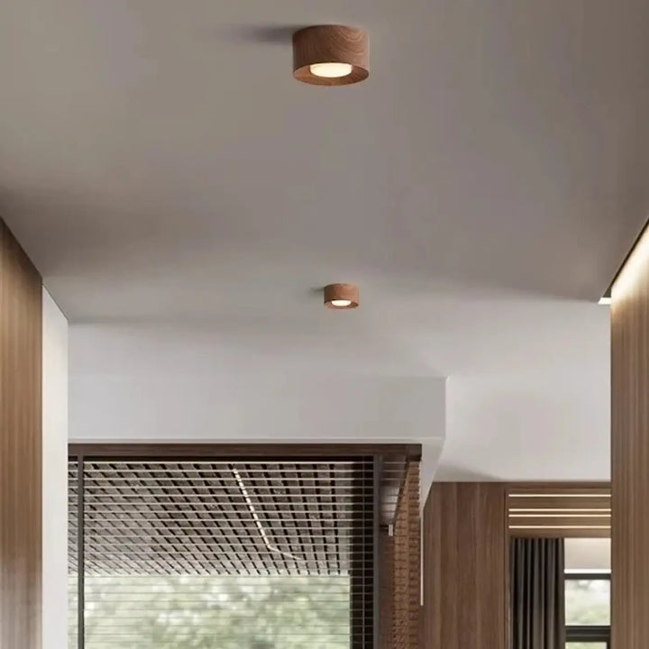 Plafonnier design led compact couleurs marron gris