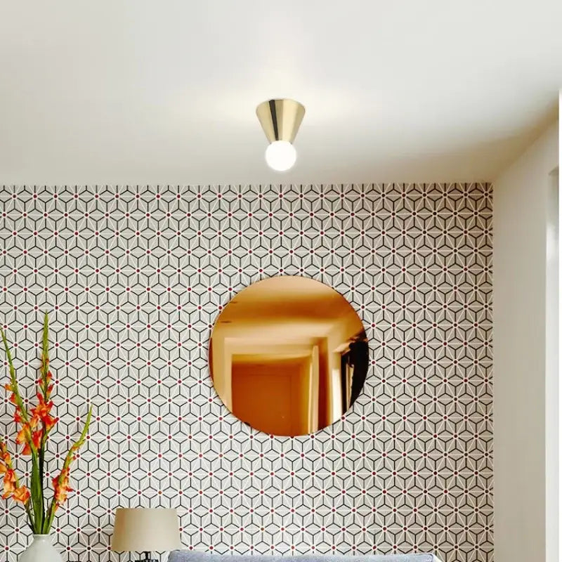 Plafonnier Design Minimaliste En Laiton Brossé

