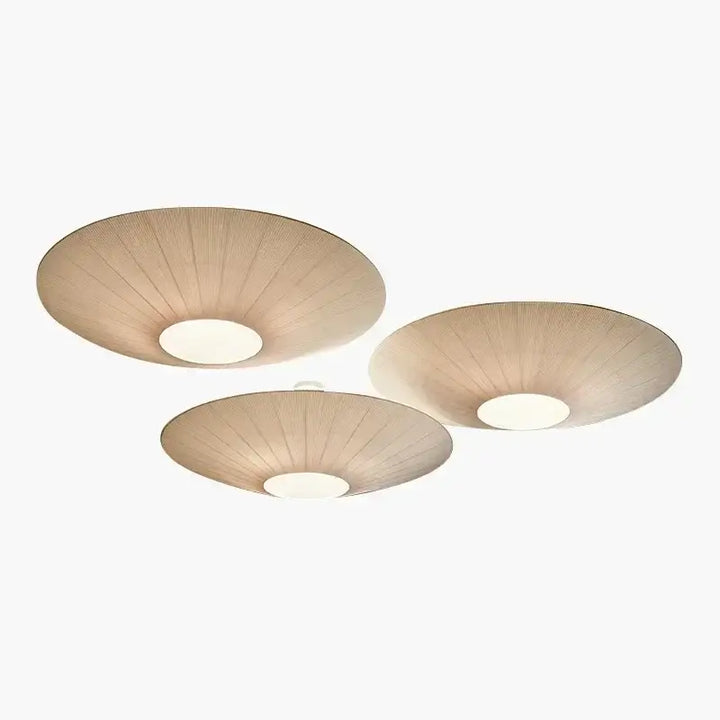 Plafonnier Design Moderne Forme Dôme Tissu Blanc Éclairage Doux