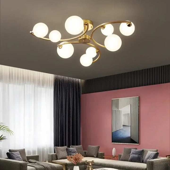 Designer Glass Ceiling Lamp Suspension Pendant Light for Living Dining Room Bedroom