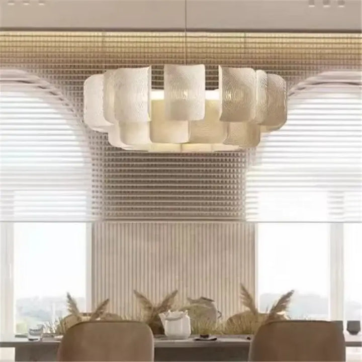 Plafonnier floral design pétales lumineuses blanc raffiné